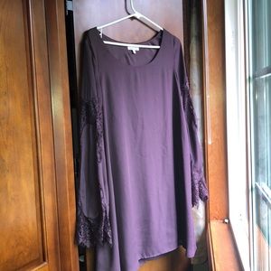 Purple Long sleeved mini dress